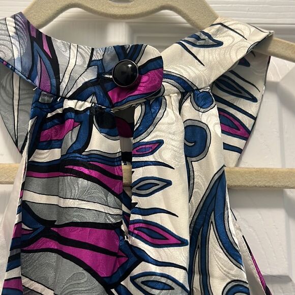 Sake 5th Ave Halter Silk Tank - Nice White Purple Tank Top - Size Small - Picture 6 of 6